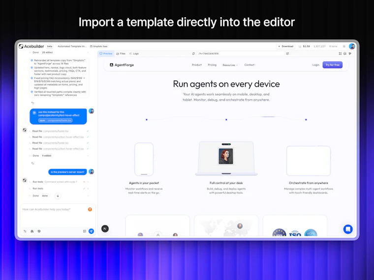 Acebuilder - 基于 Aceternity UI 快速构建落地页 产品图片 2