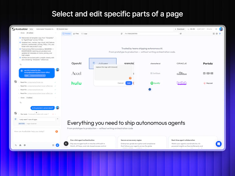 Acebuilder - 基于 Aceternity UI 快速构建落地页 产品图片 3