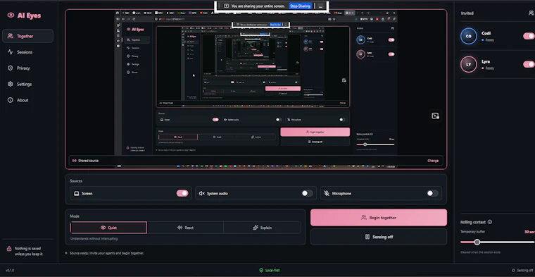 AI Eyes - 权限优先的AI伴侣共在控制工具 产品图片 2