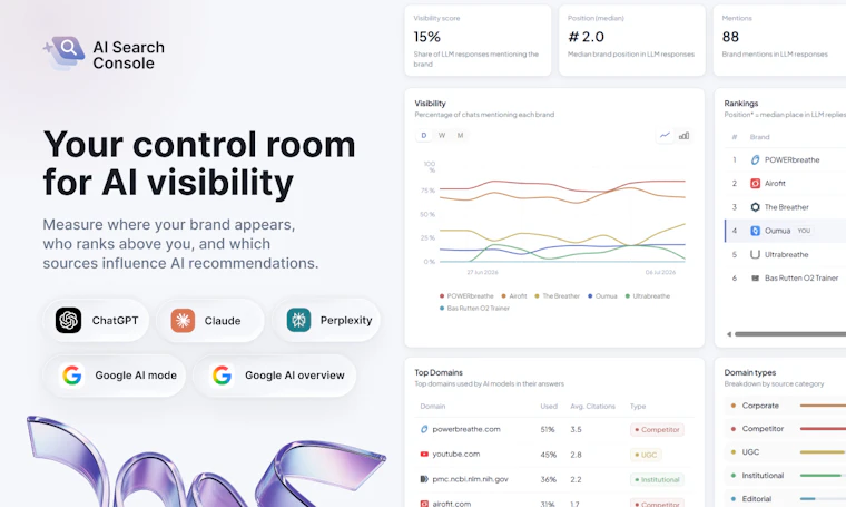 AI Search Console - 面向 AI 搜索的提示词分析与引用图谱追踪 产品图片 2