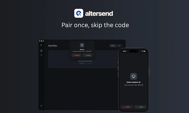 Altersend - 无需云存储、免注册、无限制的文件传输 产品图片 4