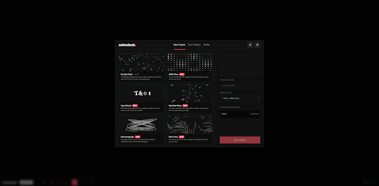 Animdock Motion Templates in the Browser