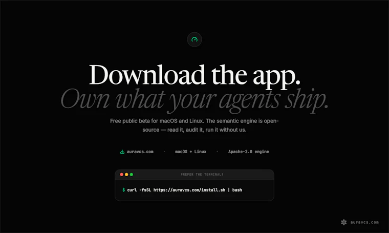 Aura: Agents + Git + Intent Open Source