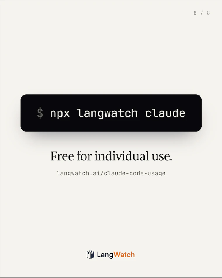 Claude Code usage tracking by LangWatch  - 清晰掌握每次 Claude Code 会话的真实成本 产品图片 8