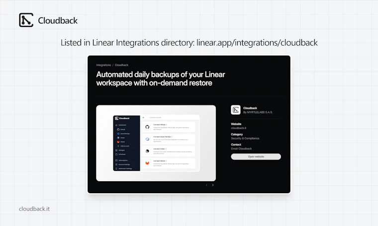 Cloudback for Linear 自动备份 产品图片 5