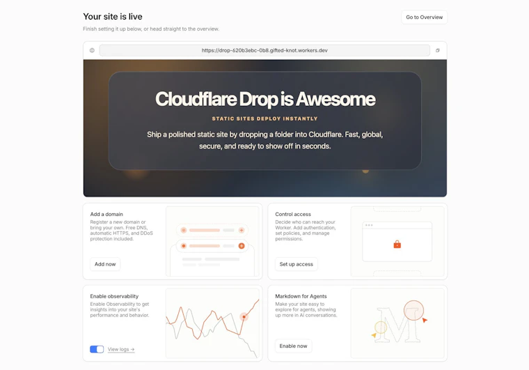 Cloudflare Drop 临时网站部署 产品图片 3