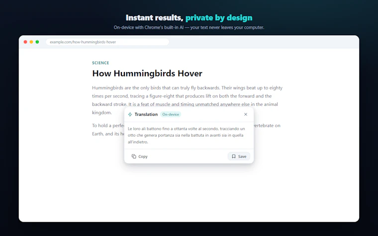 ColibotAI Chrome extension local AI translation 产品图片 4