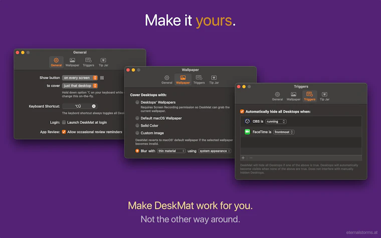 DeskMat 1.3 - 现支持隐藏单个文件与文件夹，打造更私密的桌面体验 产品图片 2