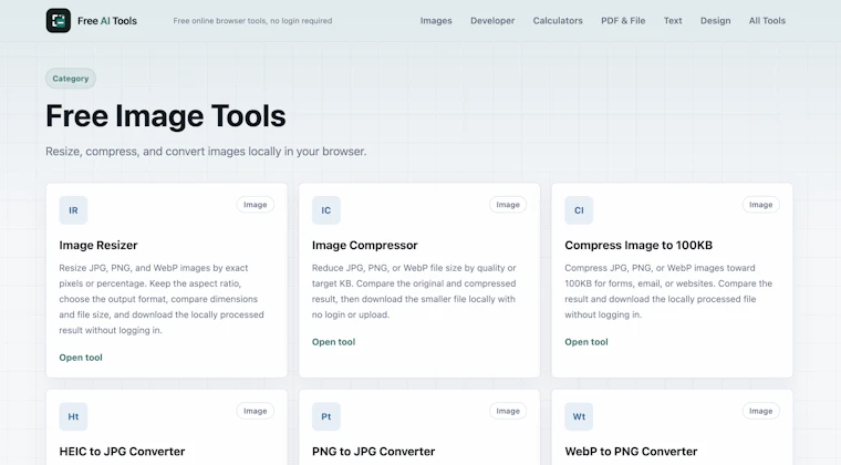Free AI Tools - 日常任务免费浏览器工具，免登录即用 产品图片 2