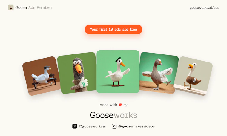 Goose Ads Remixer - 一键复刻细分赛道爆款广告 产品图片 5
