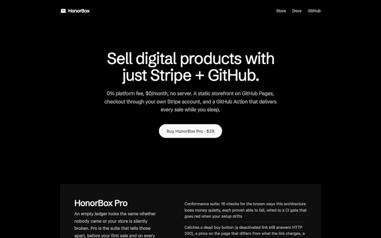 HonorBox - 仅需 Stripe 和 GitHub，轻松售卖数字产品 产品图片 4