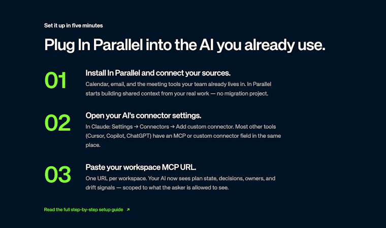 In Parallel MCP - 你的上下文，无缝同步至每个 AI 智能体。 产品图片 4