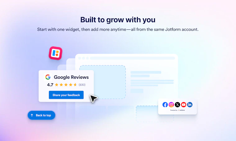 Jotform Website Widgets - 几分钟内即可构建并嵌入无代码网站组件 产品图片 2