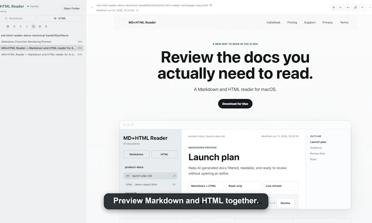 MD+HTML Reader