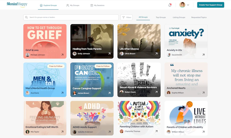 MentalHappy 3.0 - 发现并发起真正能满员的在线互助社群 产品图片 2