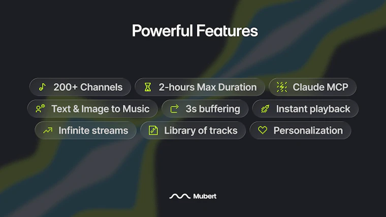 Mubert API - 编辑音轨与分轨，全新引擎打造稳定一致的音乐体验 产品图片 2