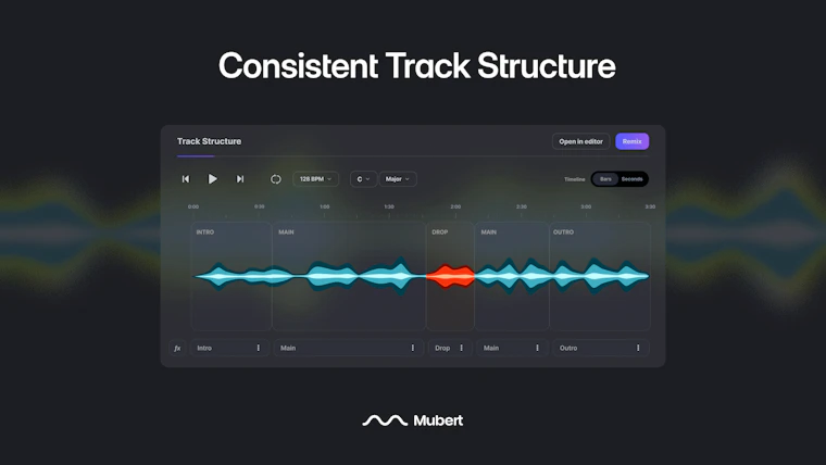 Mubert API - 编辑音轨与分轨，全新引擎打造稳定一致的音乐体验 产品图片 4