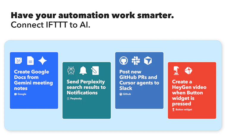 New AI tools by IFTTT - 联动 Grok、Gemini、Perplexity 等主流模型，一键开启自动化 产品图片 2
