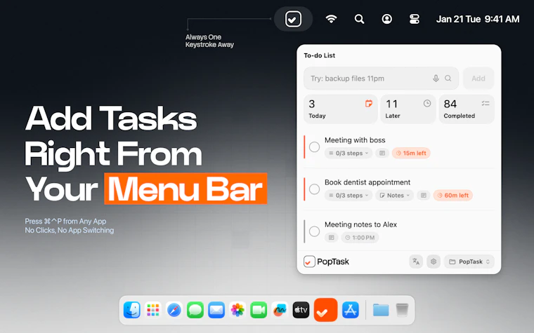 PopTask for Apple