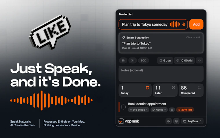 PopTask for Apple