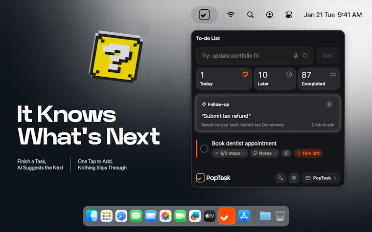PopTask for Apple