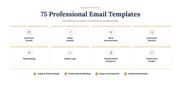  Professional Email Templates - 75款即拿即用的职场与求职邮件模板 产品图片 2