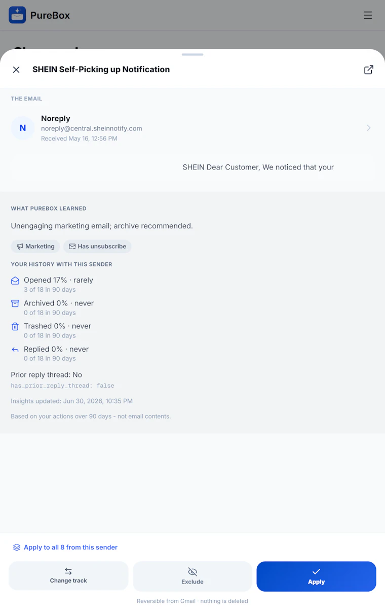 PureBox.ai - 先审后删:专为真实Gmail收件箱打造的AI智能清理助手。 产品图片 6