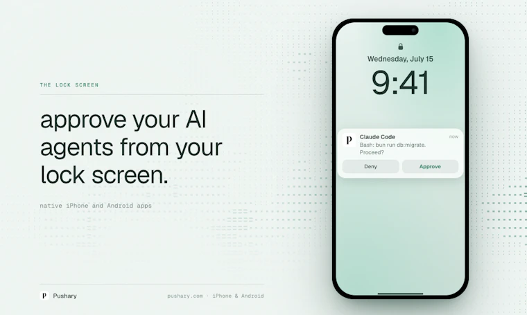 Pushary - 在锁屏界面一键审批 AI 请求 产品图片 1