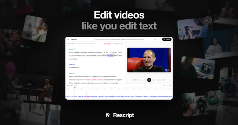 Rescript - 一款免费开源的 Descript 替代品，完全在浏览器中运行。 产品图片 2