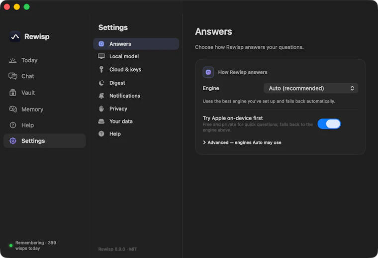 Rewisp — an ambient memory for your Mac - 一眼即存,随时可问。 产品图片 13
