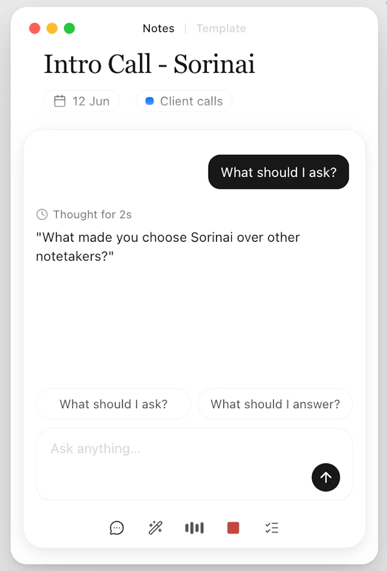 Sorinai - 专为会议打造的交互式AI记事本 产品图片 4