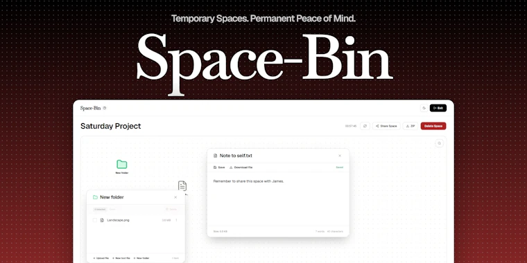 Space-Bin - 打造安全临时空间，免注册即刻开启。 产品图片 2