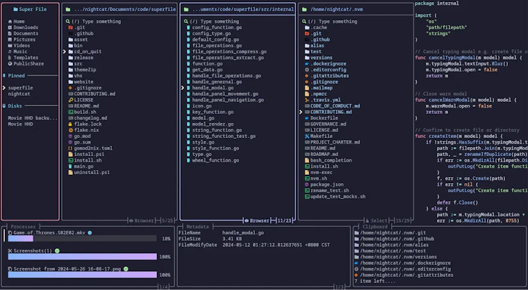 superfile - 终端现代化的可视化文件管理器 产品图片 2
