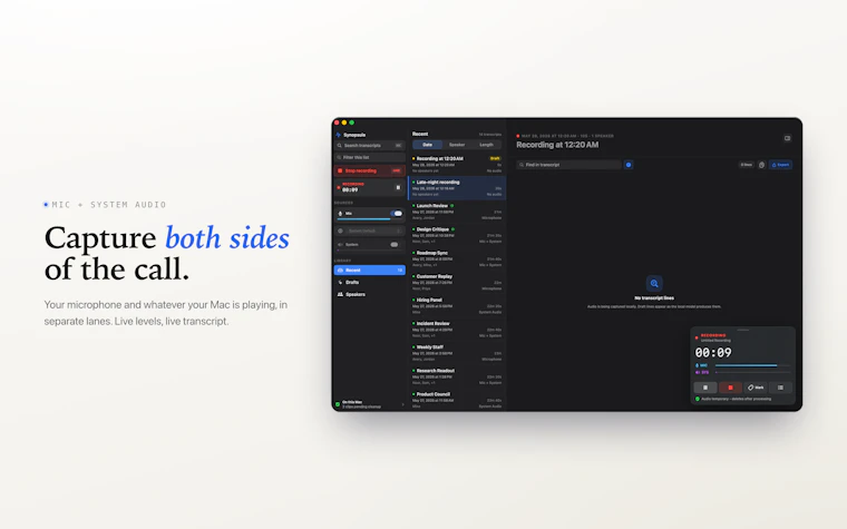 on device AI meeting transcription private 产品图片 4