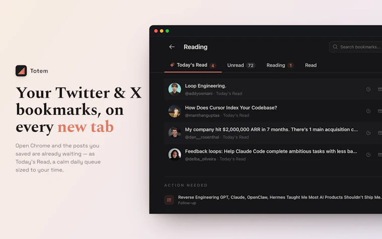 Totem - 精心编排的 Twitter 书签，助你重拾深度阅读 产品图片 2