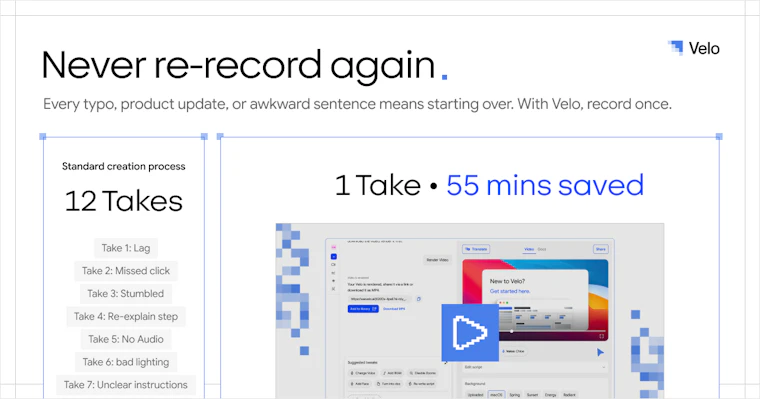 Velo 3.0 - AI 视频基础设施，助力讲解、培训与销售全面提速。 产品图片 7