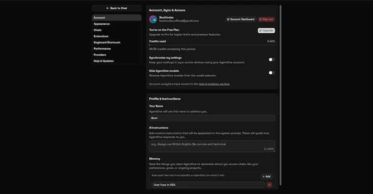 AgentOne Desktop - 告别繁琐重复工作。一款可扩展且免费的桌面端 AI 智能体。 产品图片 3