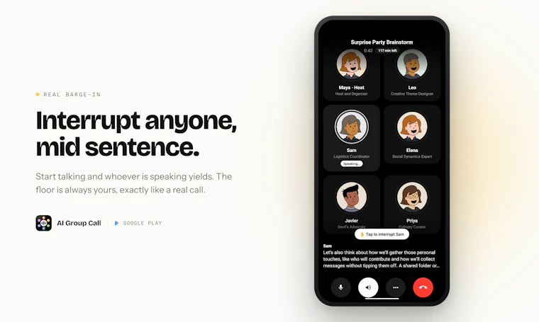 AI Group Call - 输入目标，即刻加入与六位 AI 智囊的实时语音通话 产品图片 3