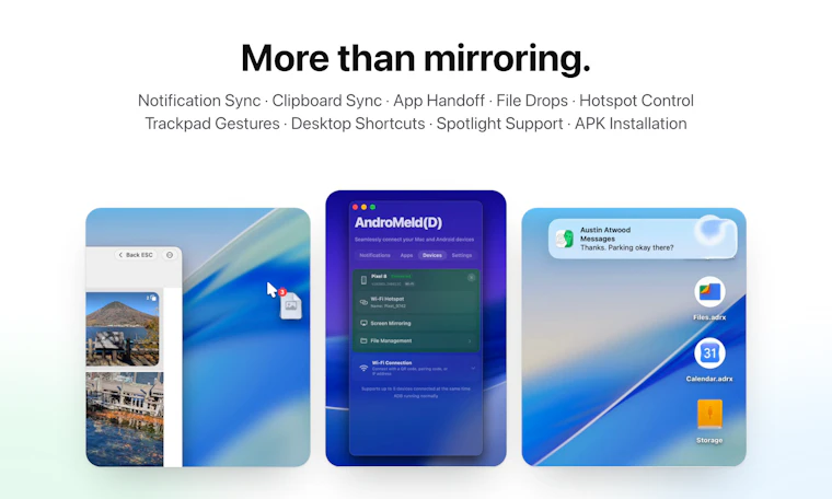 AndroMeld - 为 Android 与 Mac 打造无缝衔接的连续性体验 产品图片 4