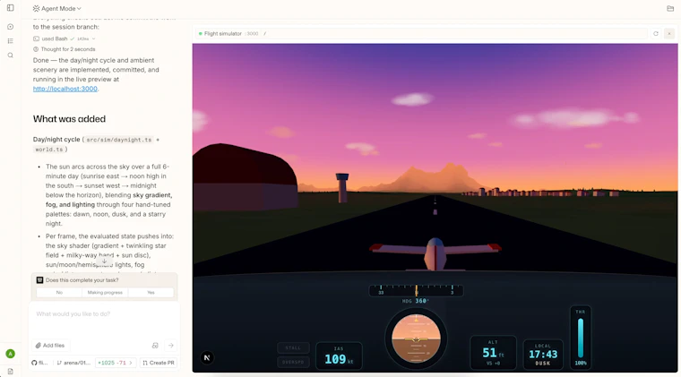 Arena Agent Mode with GitHub - 高效交付真实成果，从构想到上线仅需数分钟 产品图片 3
