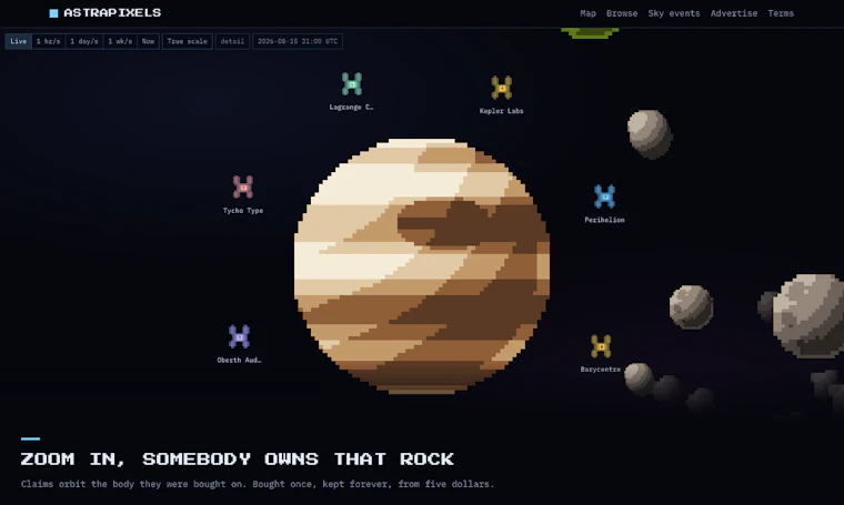 AstraPixels - 以像素艺术呈现太阳系，实时还原天体当前真实位置。 产品图片 3