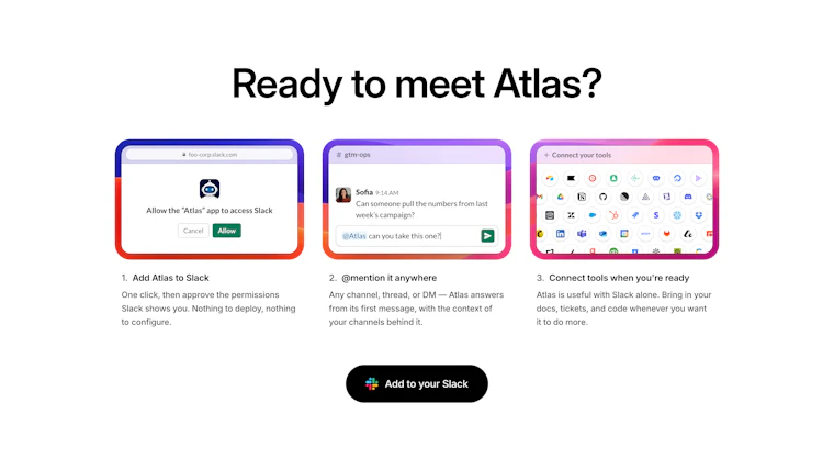 Atlas by WorkOS - 你的 Slack AI 办公搭档 产品图片 5