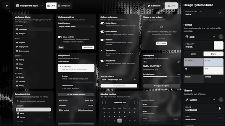 Balsa UI - 构建设计系统，以智能体驱动开发 产品图片 2