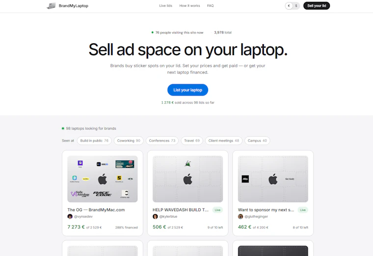 BrandMyLaptop - 将您的笔记本变为移动广告位 产品图片 2