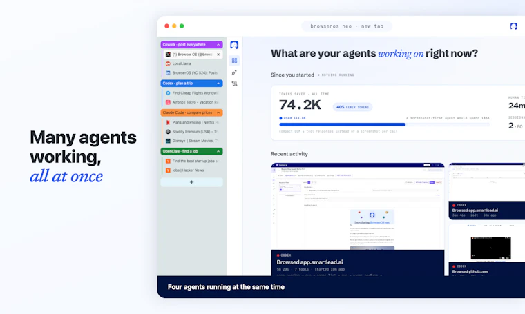 BrowserOS neo - 专为 Claude、Cowork 与 Codex 打造的专属浏览器 产品图片 3