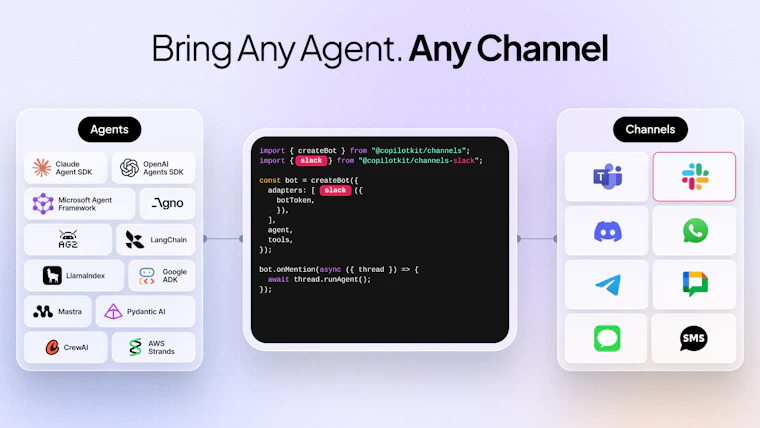 Channels SDK - 在 Slack 与 Teams 中部署智能体，告别生产环境运维焦虑。 产品图片 8