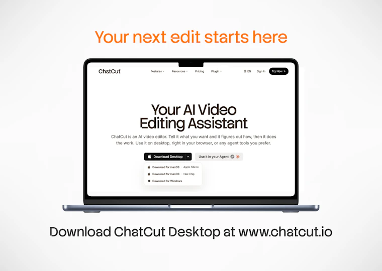 ChatCut Desktop - 专为人类与AI打造的视频编辑器。用GPT和Claude轻松剪辑。 产品图片 9