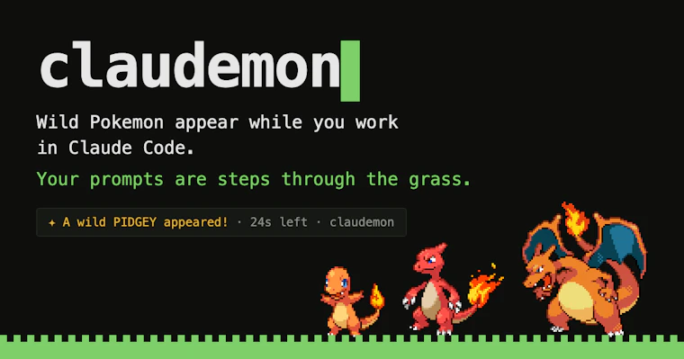 claudemon - 等待 Claude Code 时,野生宝可梦悄然现身 产品图片 1