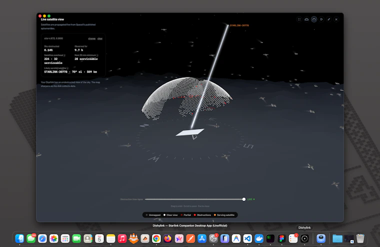 Dishylink - 面向 Mac、Windows 及网页端的开源星链监控应用 产品图片 10