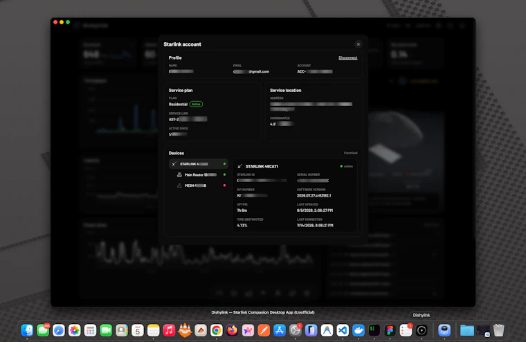 Dishylink - 面向 Mac、Windows 及网页端的开源星链监控应用 产品图片 14